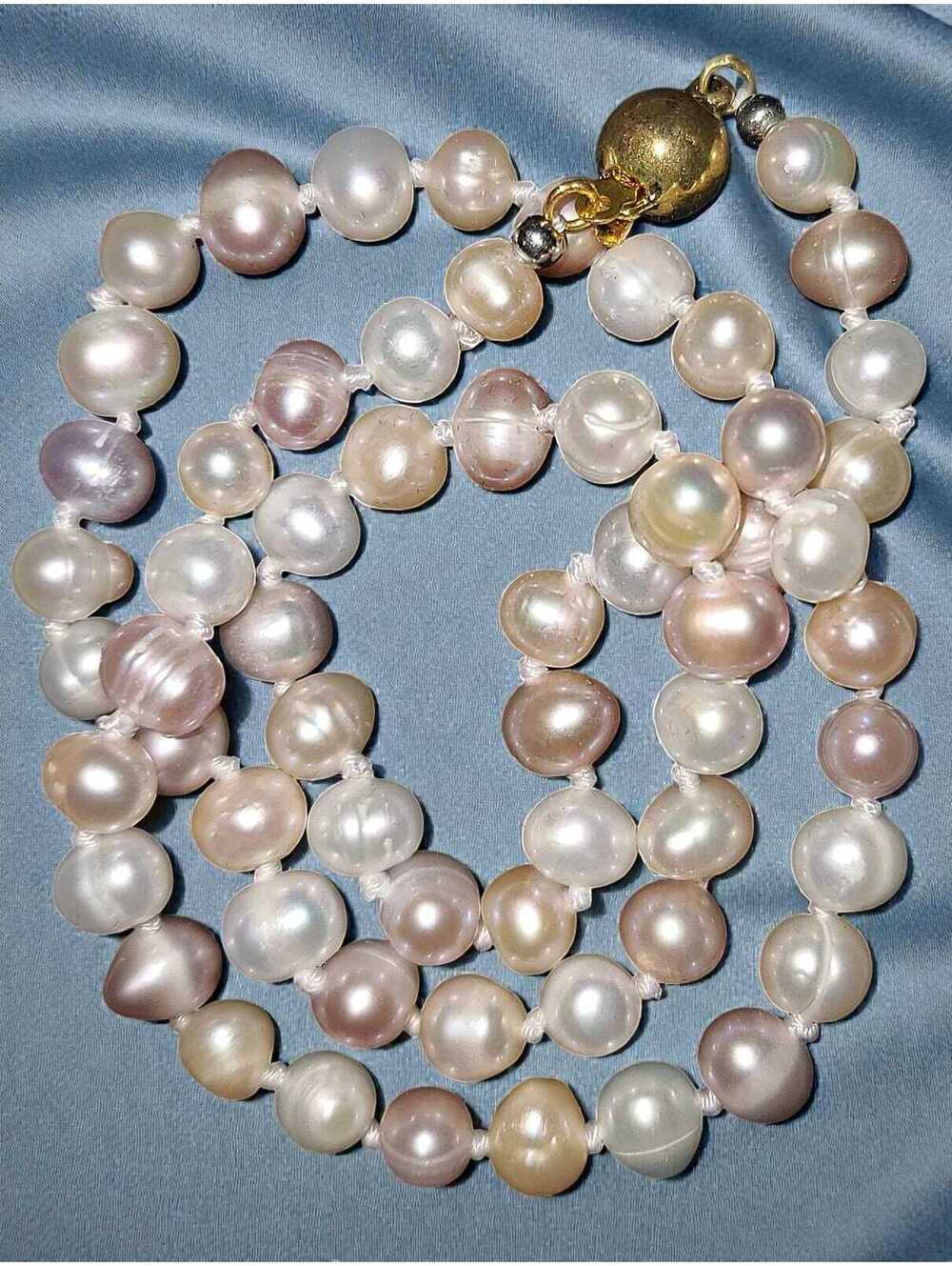 Hand-Knotted 7mm Multicolor Cultured Freshwater Potato Pearl 16" Necklace